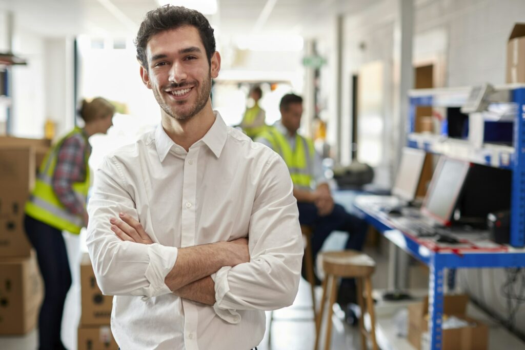 Portrait Of Male Manager In Logistics Distribution Warehouse